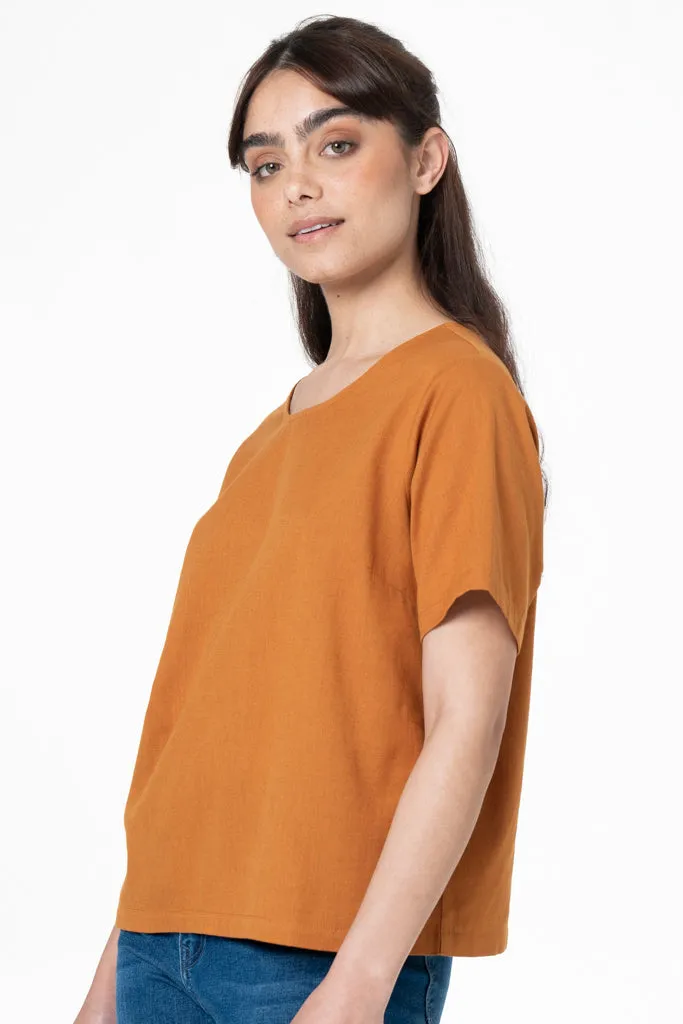 Boxy Top _ 132629 _ Ochre sold by Refinery product image thumbnail 2