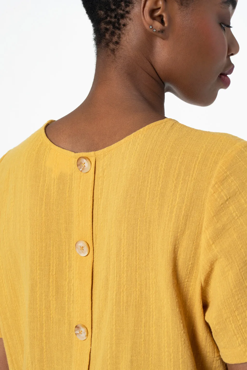 Boxy Textured Top _ 143364 _ Yellow sold by Refinery product image thumbnail 4