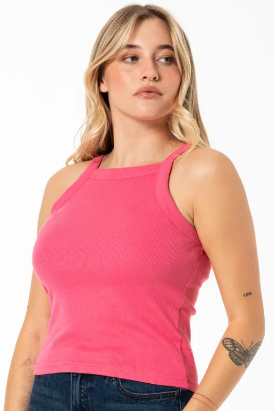 Square-Neck Tank Top _ 141579 _ Pink sold by Refinery