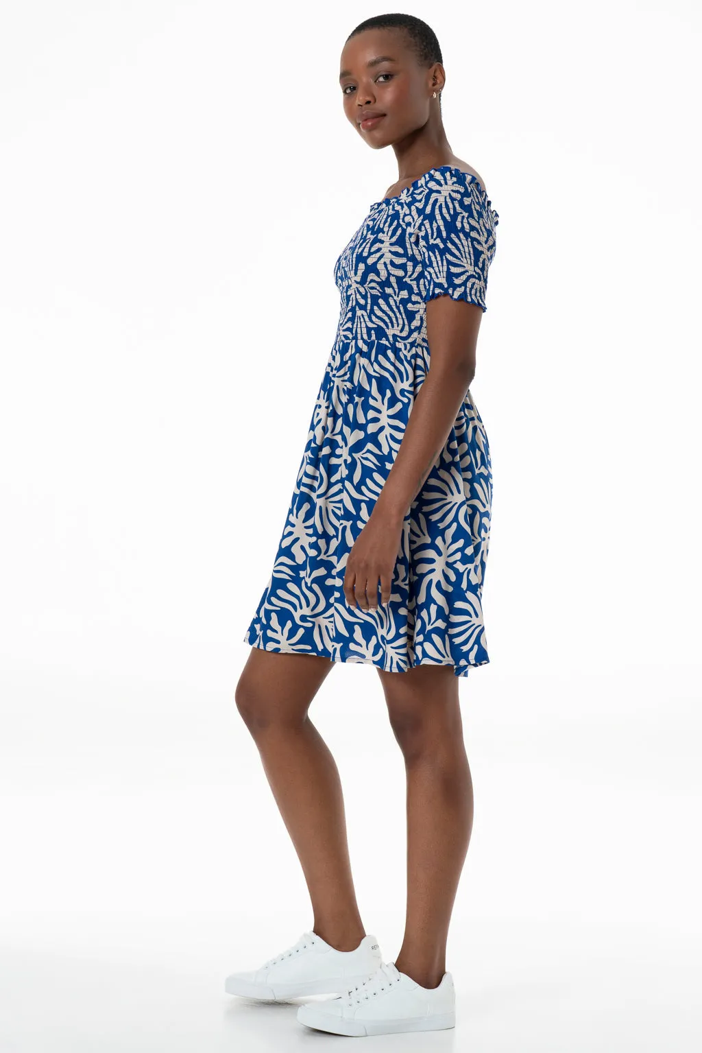 Off The Shoulder Dress _ 143351 _ Blue sold by Refinery product image thumbnail 4