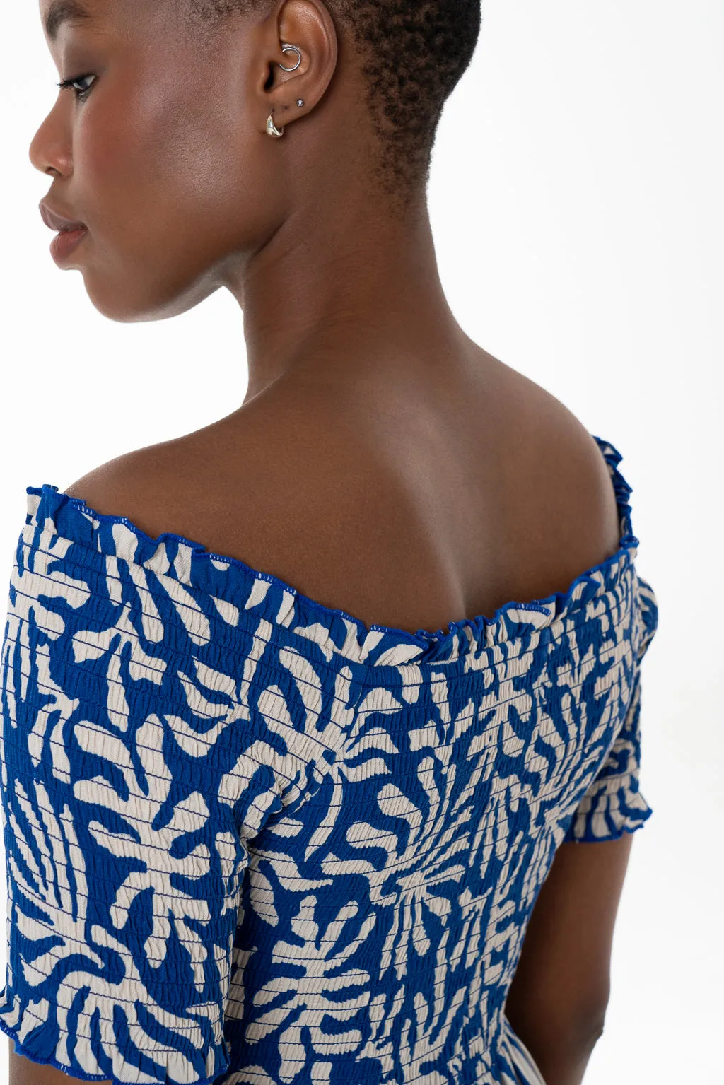 Off The Shoulder Dress _ 143351 _ Blue sold by Refinery product image thumbnail 2
