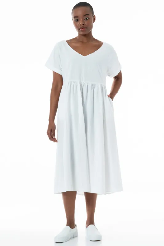 Cutline Detail Midi Dress _ 152176 _ Optic White sold by Refinery