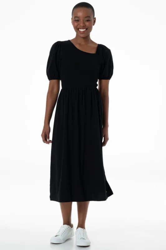 Shirred Bodice Dress _ 143563 _ Black sold by Refinery