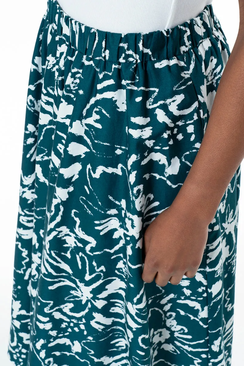 A-Line Midi Skirt _ 152025 _ Teal sold by Refinery product image thumbnail 3