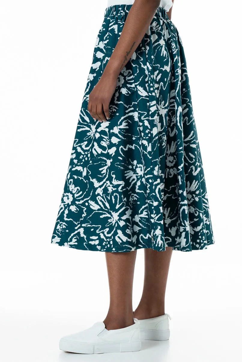 A-Line Midi Skirt _ 152025 _ Teal sold by Refinery product image thumbnail 2