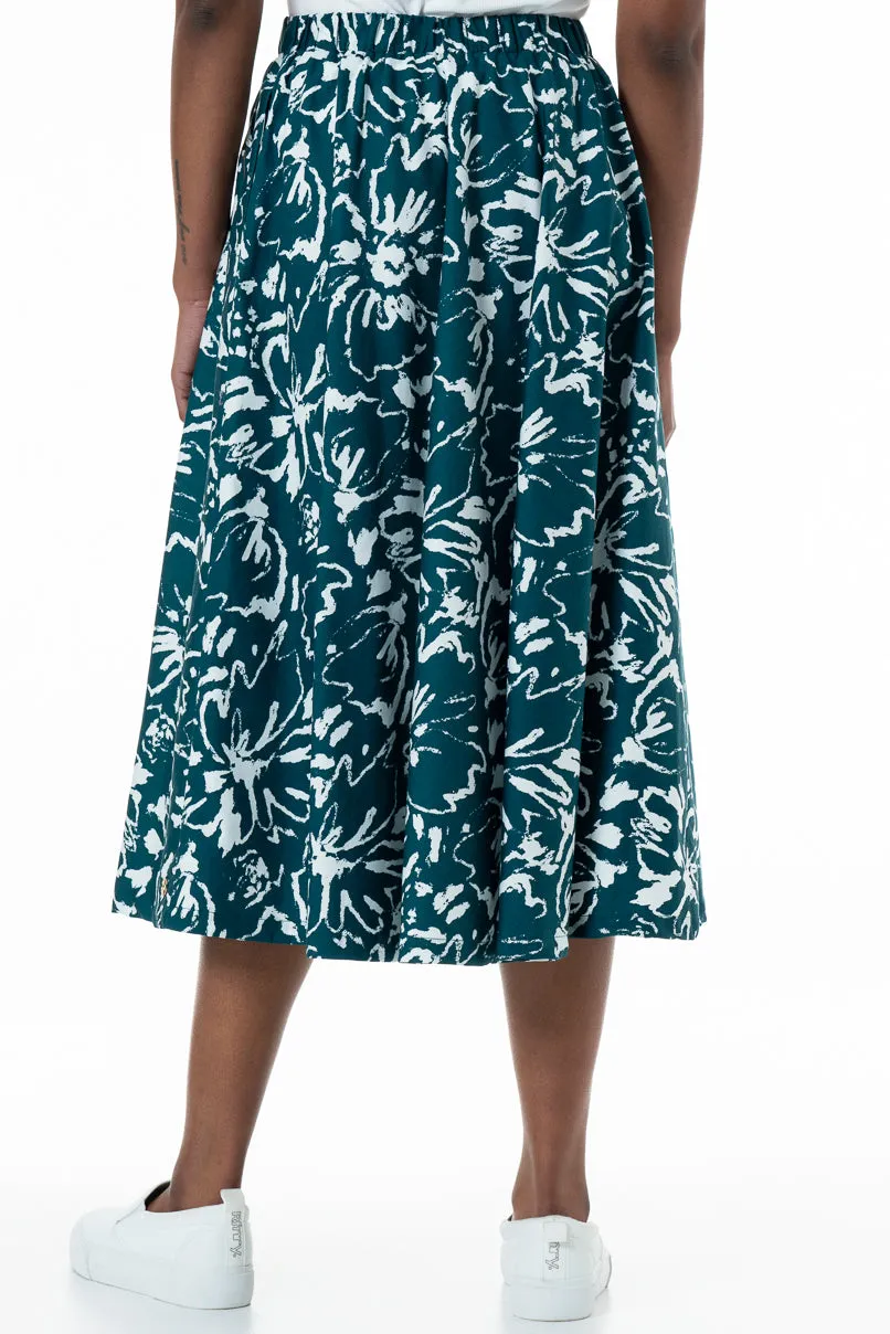 A-Line Midi Skirt _ 152025 _ Teal sold by Refinery product image thumbnail 4