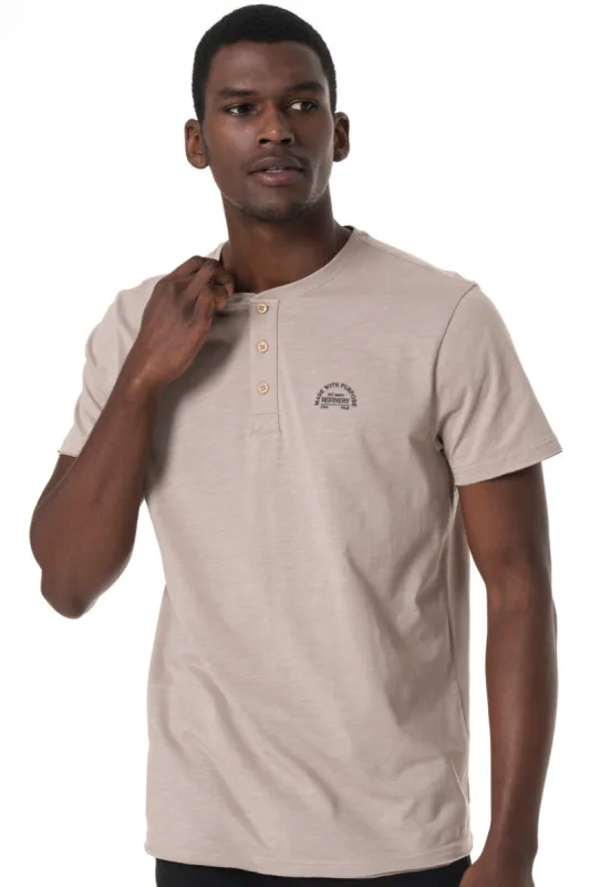Henley T-Shirt _ 151840 _ Biscuit sold by Refinery