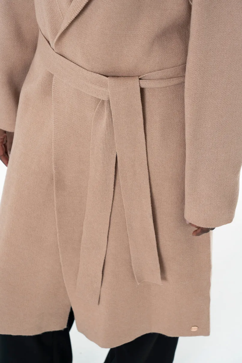 Belted Coatigan _ 146073 _ Taupe sold by Refinery product image thumbnail 4