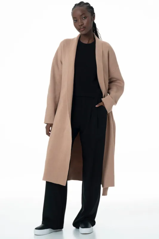 Belted Coatigan _ 146073 _ Taupe sold by Refinery