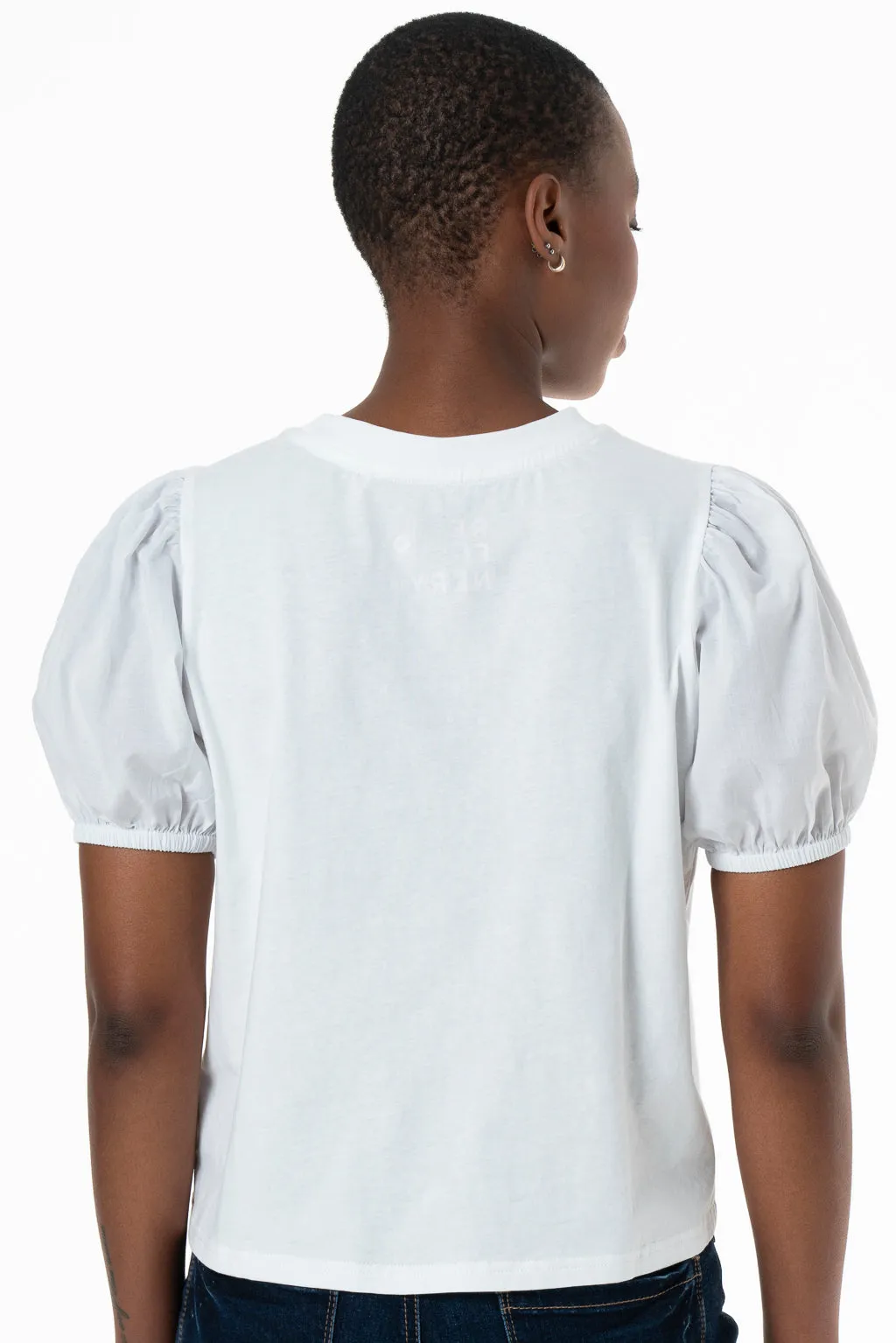 Puff Sleeve T-Shirt _ 143239 _ Optic White sold by Refinery product image thumbnail 4