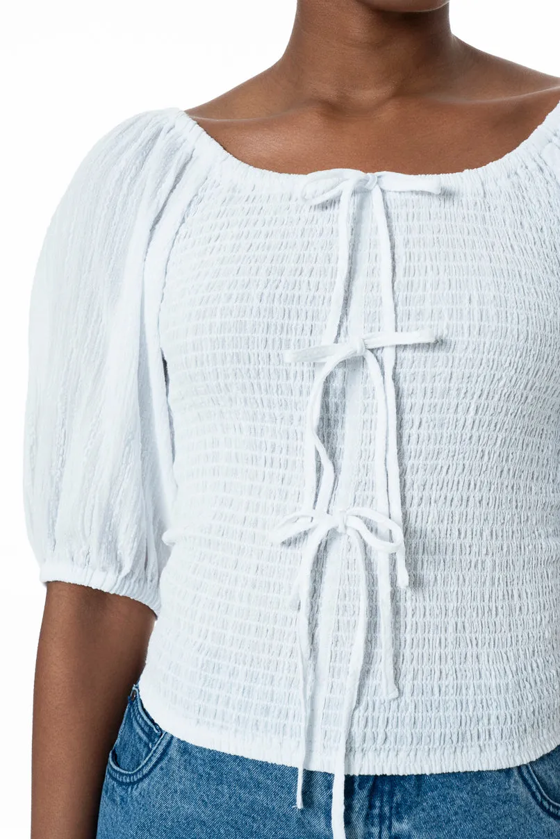 Shirred Top _ 152217 _ Optic White sold by Refinery product image thumbnail 4