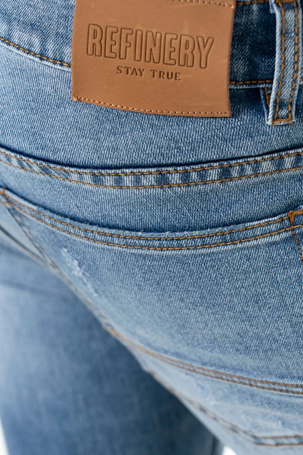 Rf02 Ripped Skinny Denim Jeans _ 140442 _ Mid Wash sold by Refinery product image thumbnail 4