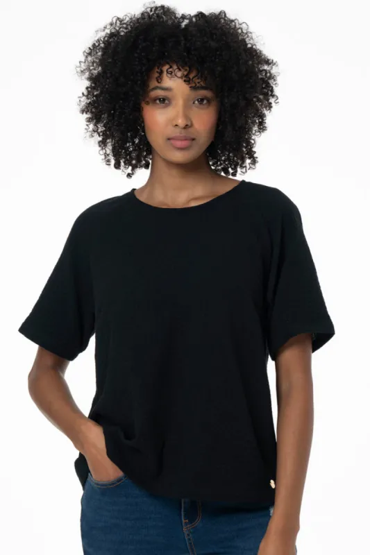 Relaxed Top With Back Detail _ 142062 _ Black sold by Refinery
