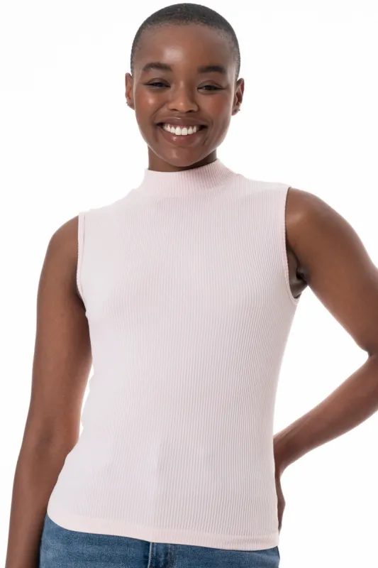 Hi-Neck Top _ 145640 _ Pink sold by Refinery