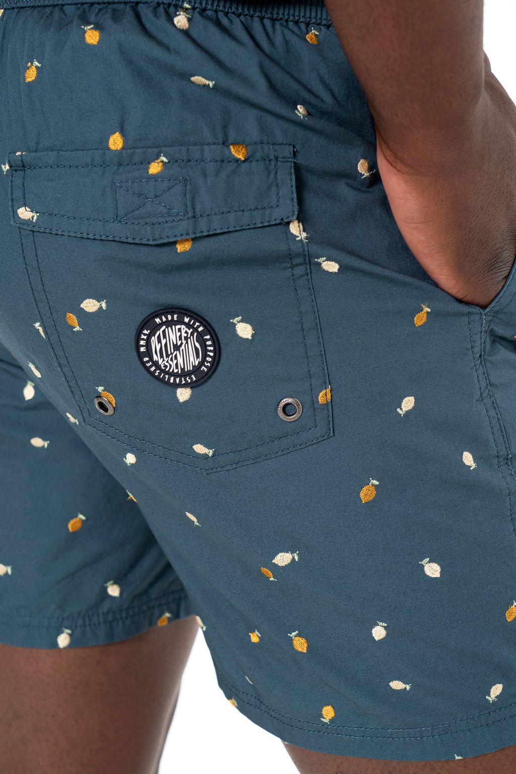 Printed Cuba Shorts _ 140331 _ Teal sold by Refinery product image thumbnail 2