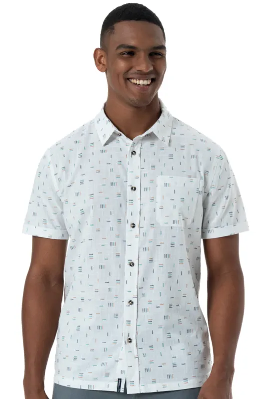 Printed Shirt _ 150428 _ Optic White sold by Refinery