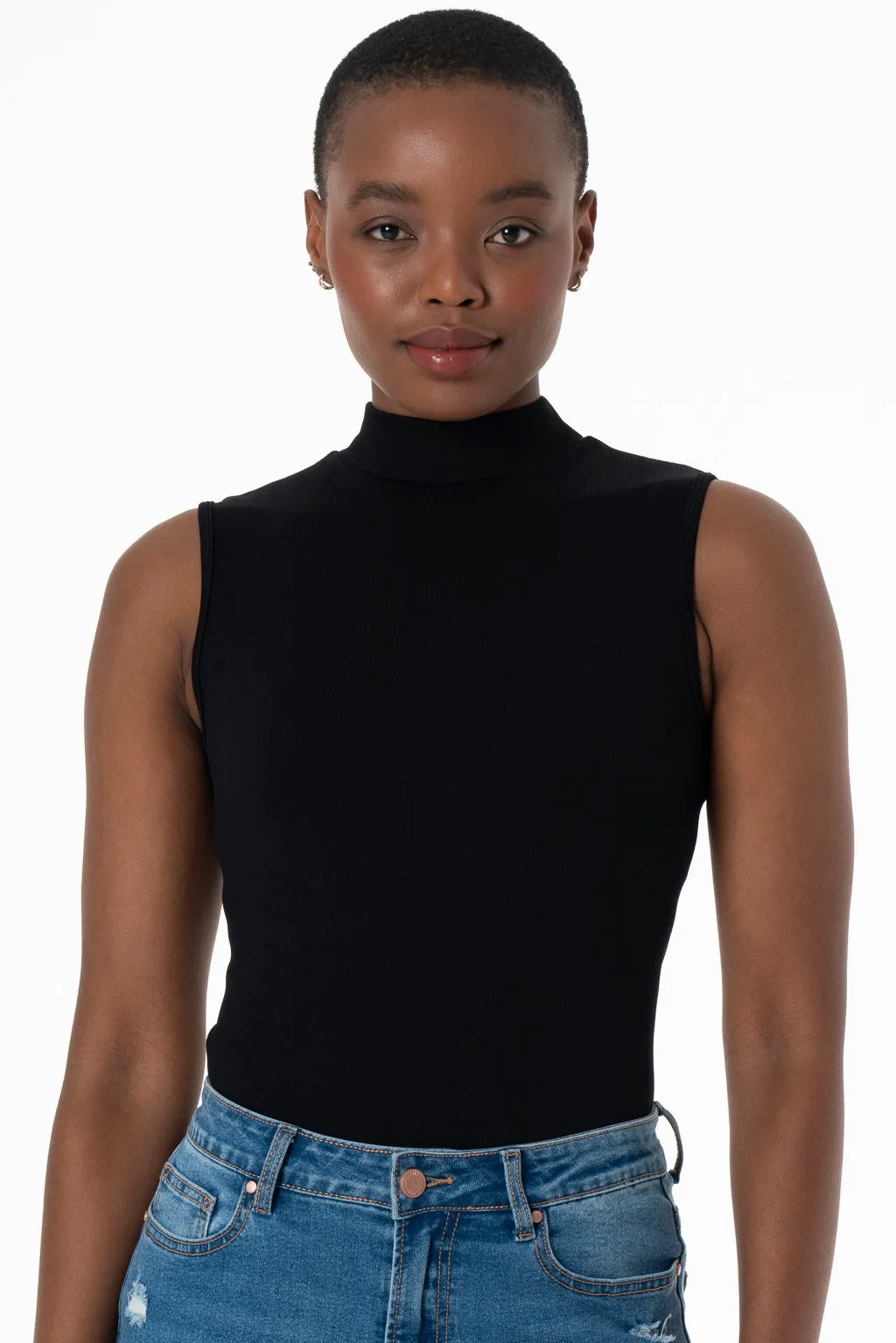 Hi-Neck Bodysuit _ 143197 _ Black sold by Refinery