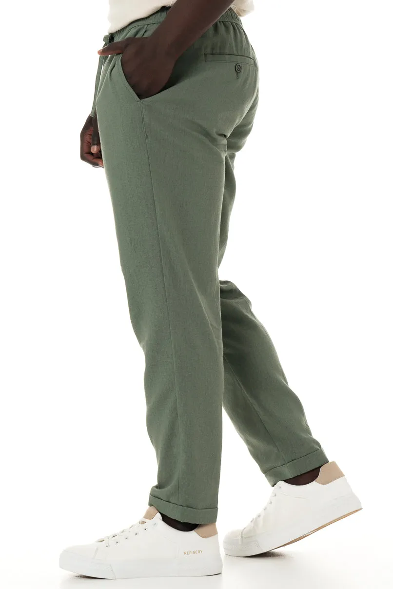 Linen Pants _ 150355 _ Fatigue sold by Refinery product image thumbnail 5