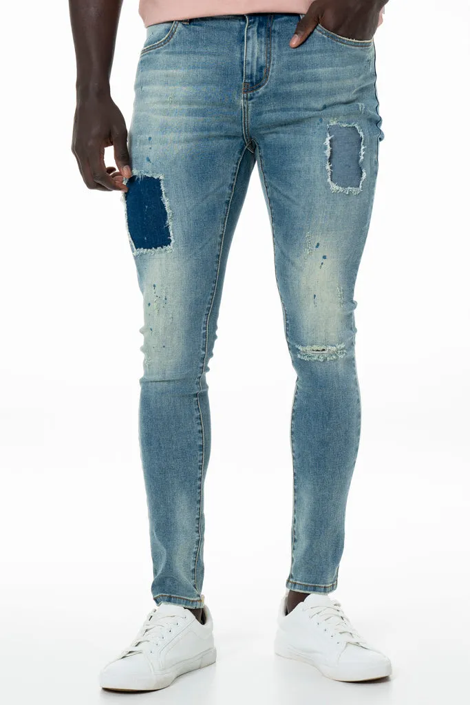 Rf10 Rip & Repair Skinny Denim Jeans _ 140444 _ Blue Denim sold by Refinery product image thumbnail 2