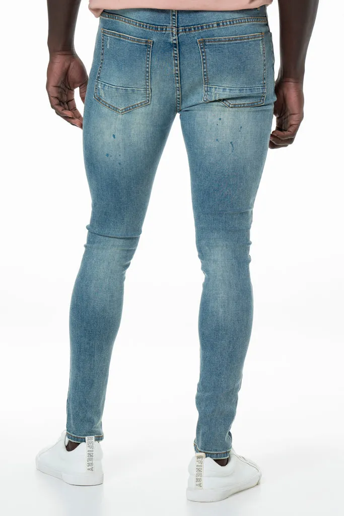 Rf10 Rip & Repair Skinny Denim Jeans _ 140444 _ Blue Denim sold by Refinery product image thumbnail 5