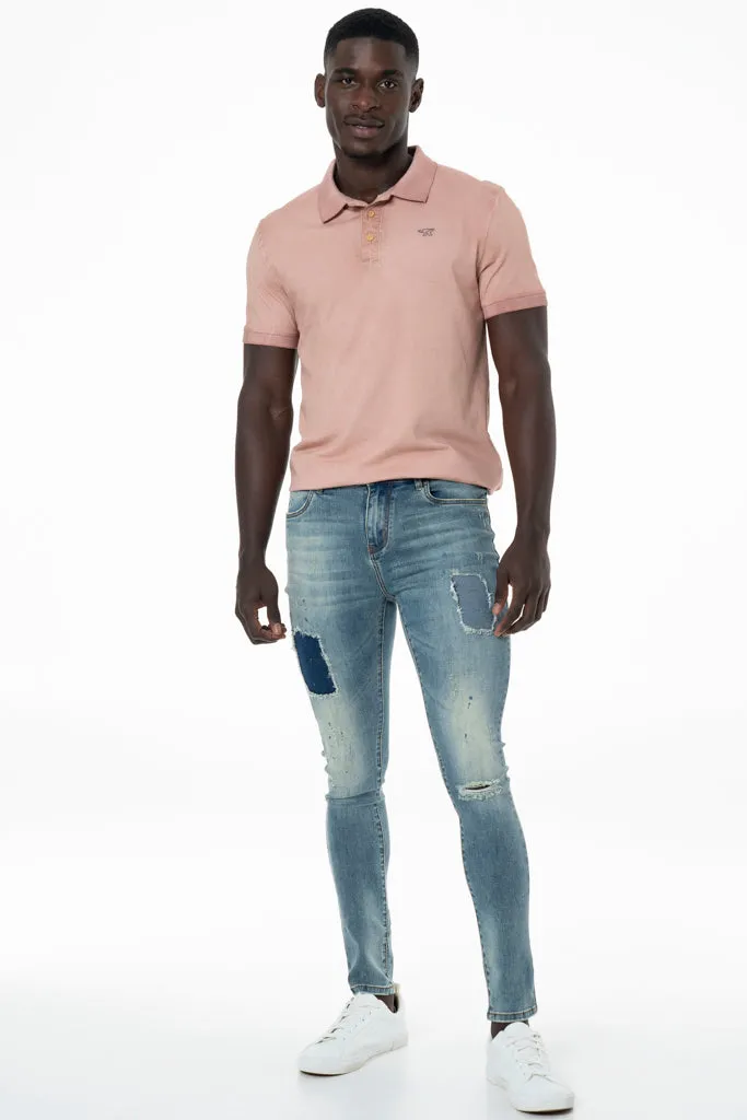 Rf10 Rip & Repair Skinny Denim Jeans _ 140444 _ Blue Denim sold by Refinery