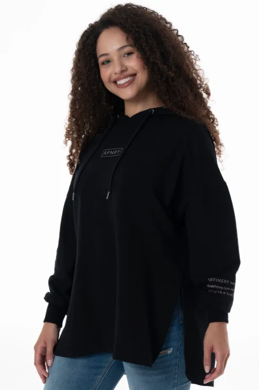 Longer Length Hoodie _ 146926 _ Black sold by Refinery