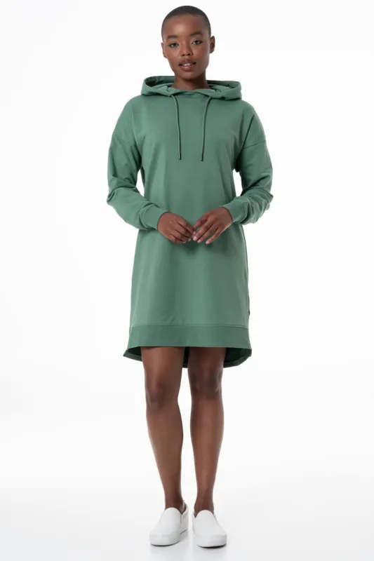 Hooded Sweater Dress _ 145776 _ Green sold by Refinery