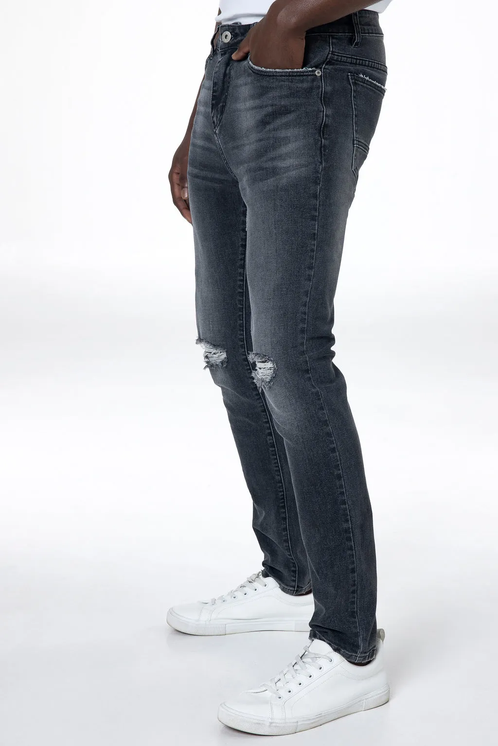 Rf02 Ripped Skinny Jeans _ 142681 _ Black Wash sold by Refinery product image thumbnail 2