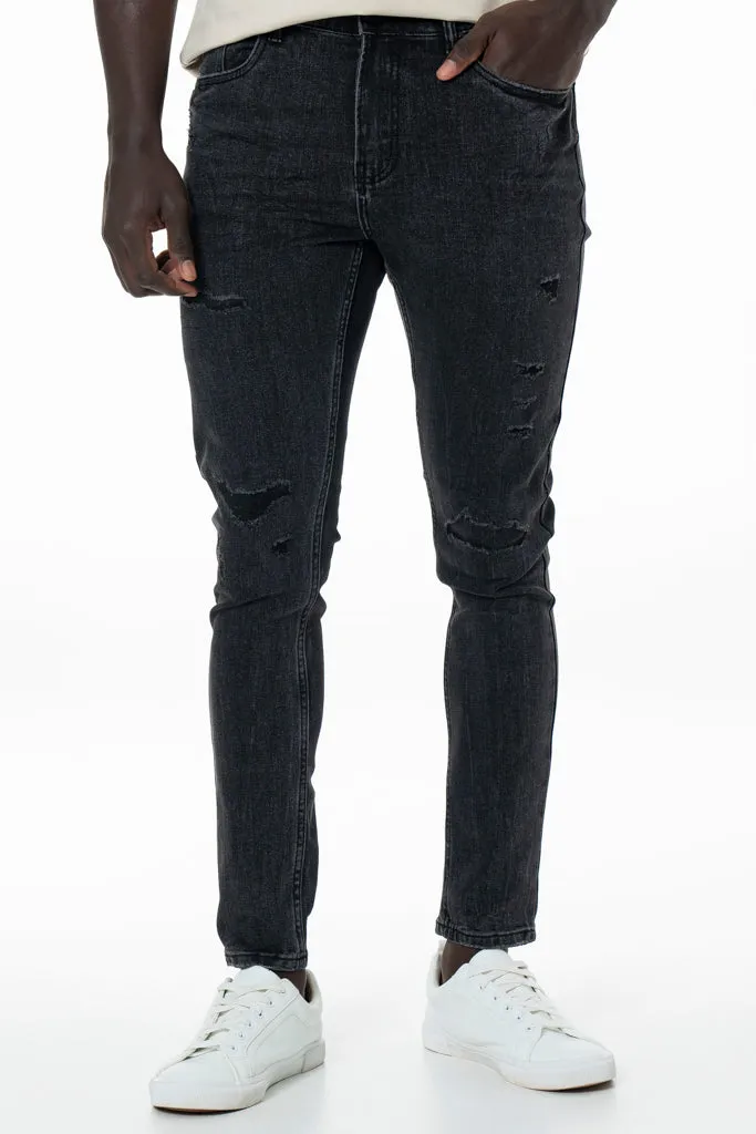 Rf10 Rip & Repair Skinny Denim Jeans _ 140443 _ Black Wash sold by Refinery product image thumbnail 2