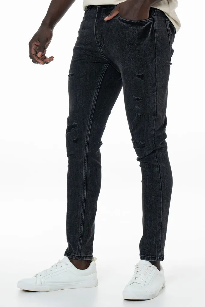 Rf10 Rip & Repair Skinny Denim Jeans _ 140443 _ Black Wash sold by Refinery product image thumbnail 3