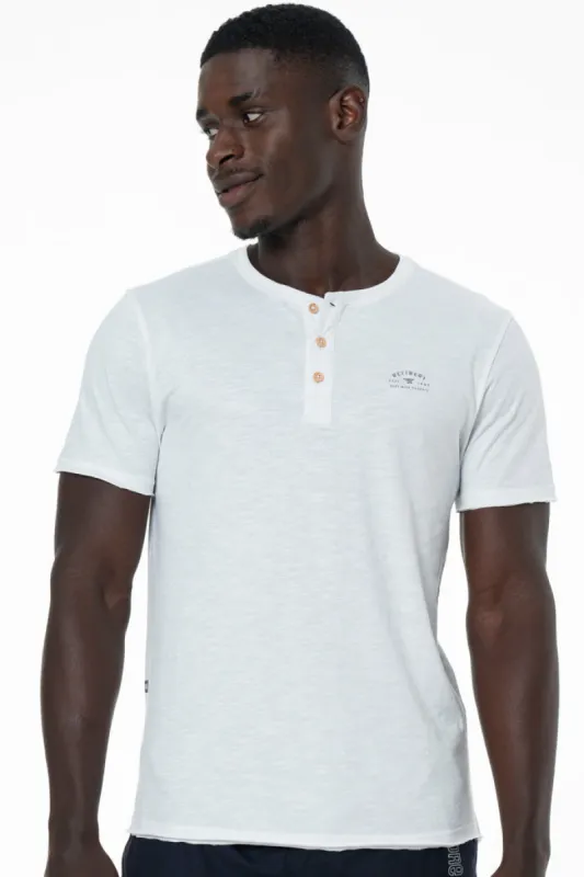 Henley T-Shirt _ 141367 _ Optic White sold by Refinery