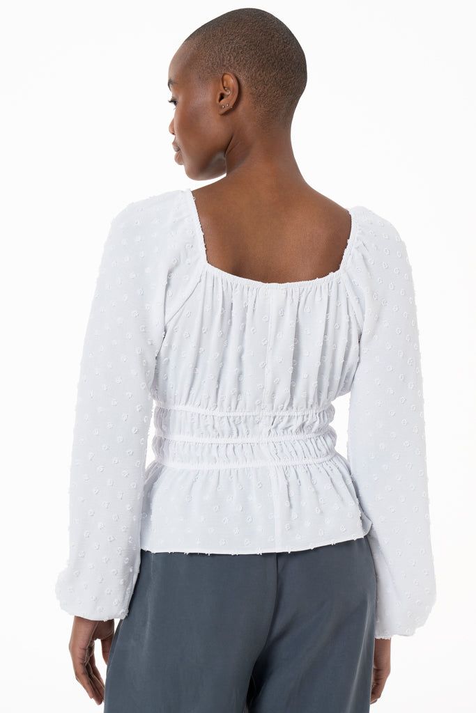 Puff-Sleeve Top _ 138762 _ White sold by Refinery product image thumbnail 4