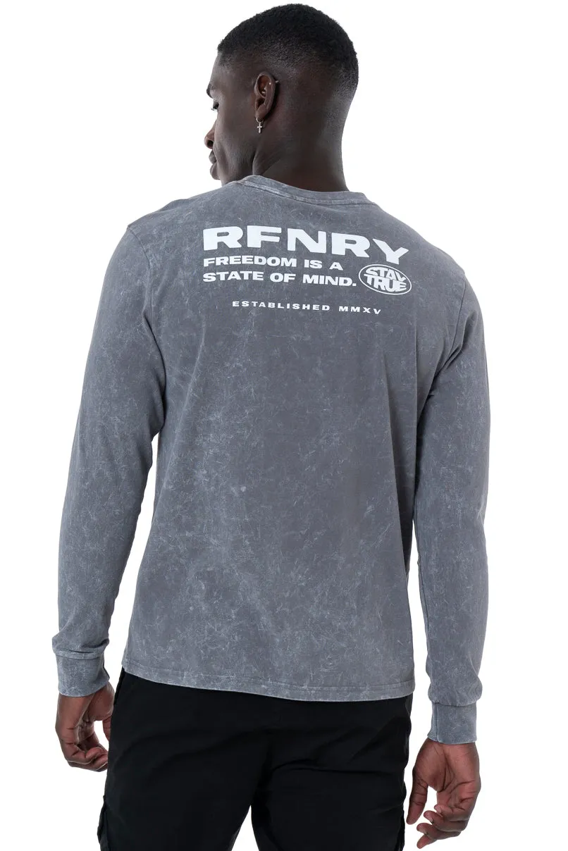 Acid Wash Long Sleeve T-Shirt _ 146861 _ Charcoal sold by Refinery product image thumbnail 5