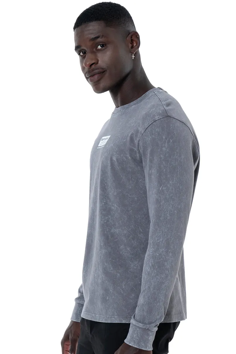 Acid Wash Long Sleeve T-Shirt _ 146861 _ Charcoal sold by Refinery product image thumbnail 2