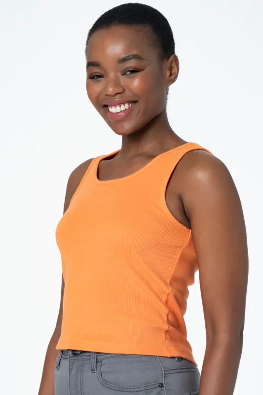 Ribbed Crop Tank _ 143376 _ Orange sold by Refinery