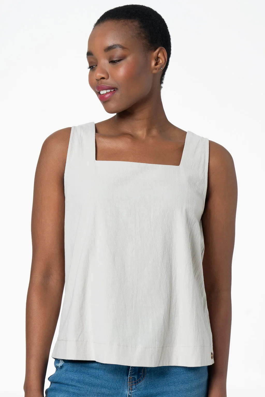 Boxy Top _ 143370 _ Oatmeal sold by Refinery