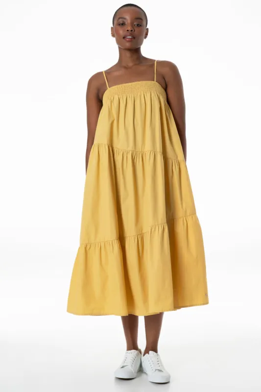 Poplin Dress _ 143355 _ Yellow sold by Refinery