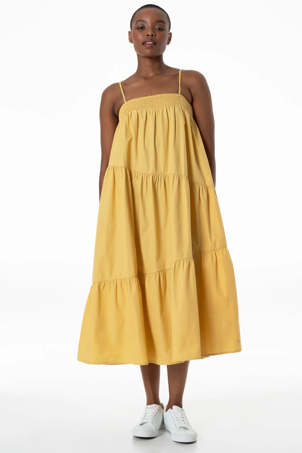 Poplin Dress _ 143355 _ Yellow sold by Refinery