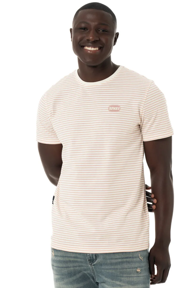 Stripe T-Shirt _ 150343 _ Light Pink sold by Refinery