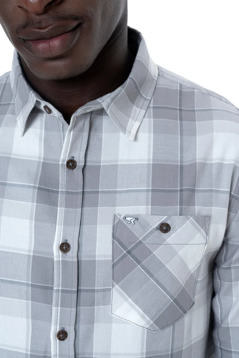 Check Shirt _ 147389 _ Grey sold by Refinery product image thumbnail 4