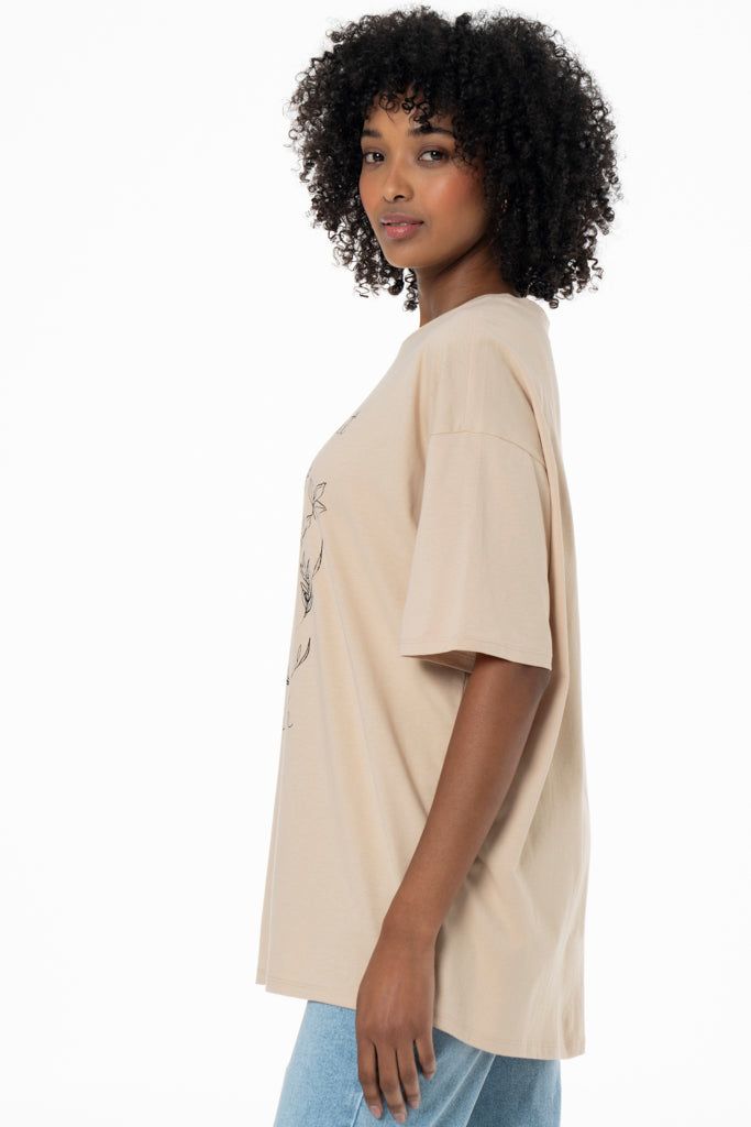Oversized T-Shirt _ 141574 _ Brown sold by Refinery product image thumbnail 3
