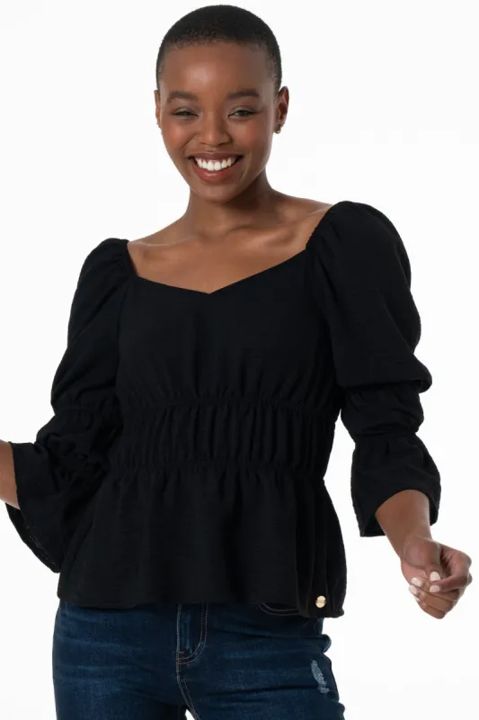 Sweatheart Top _ 143366 _ Black sold by Refinery