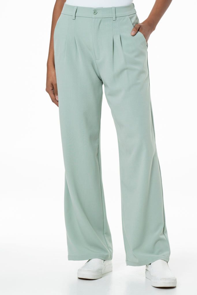 Wide Leg Pants _ 141731 _ Sage sold by Refinery