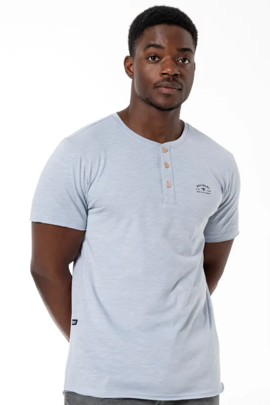 Henley T-Shirt _ 141367 _ Light Blue sold by Refinery