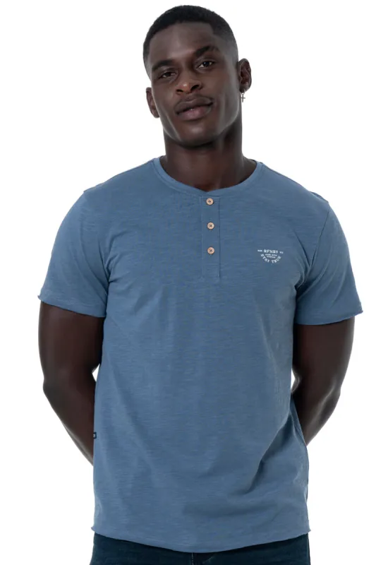 Henley T-Shirt _ 146764 _ Ink sold by Refinery