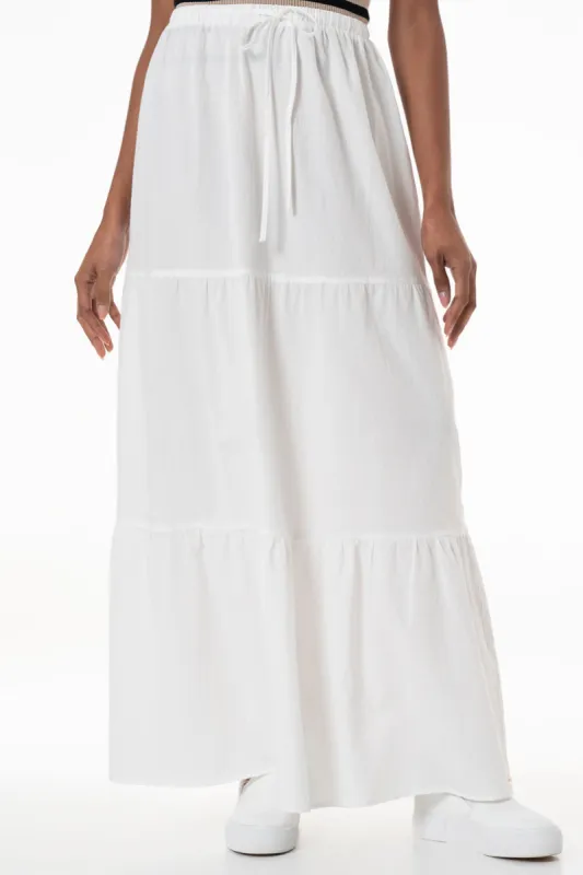 Maxi Tiered Skirt _ 150055 _ Milk sold by Refinery