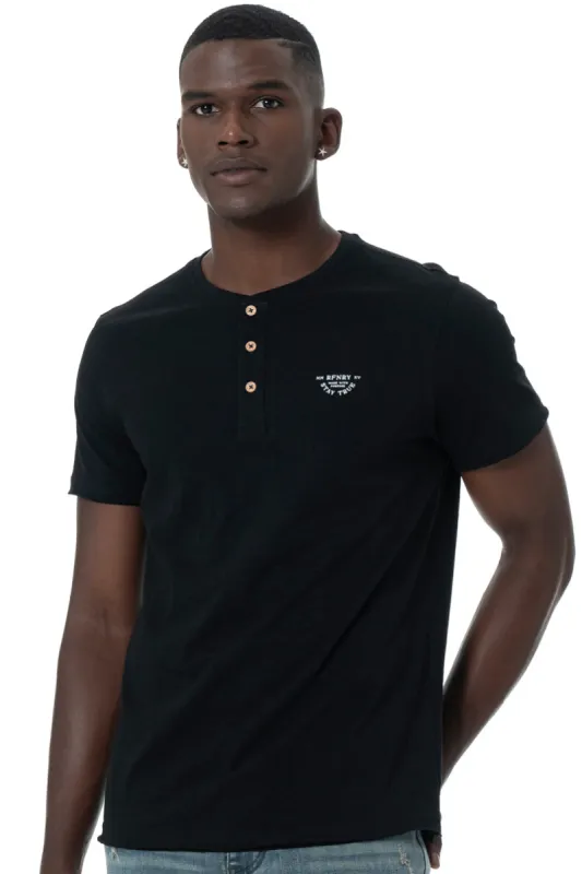 Henley T-Shirt _ 146764 _ Black sold by Refinery