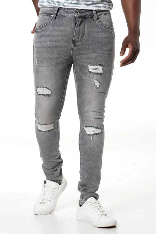 Rf10 Rip And Repair Skinny Denim Jeans _ 140454 _ Grey Wash sold by Refinery