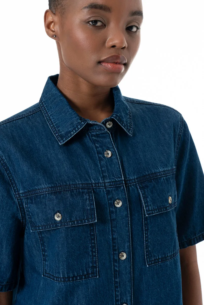 Denim Shirt _ 152220 _ Mid Wash sold by Refinery product image thumbnail 3
