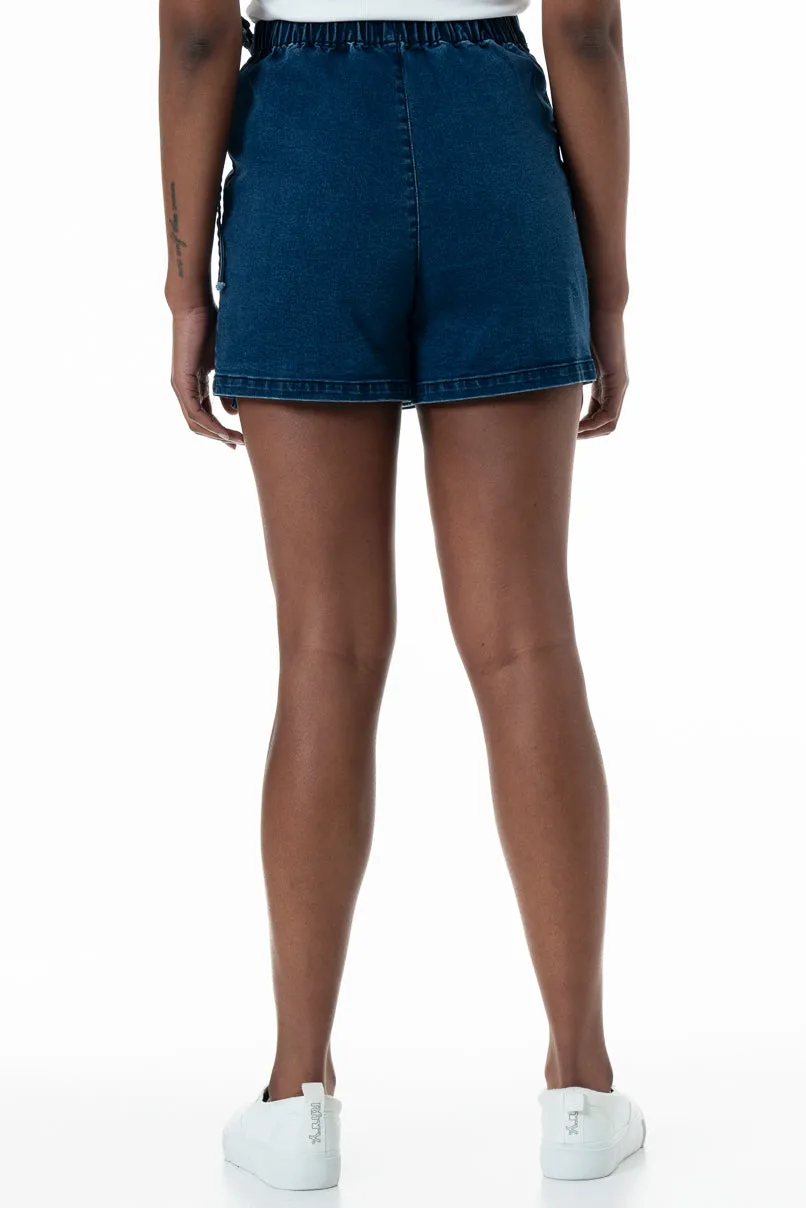 Denim Skort _ 151985 _ Mid Wash sold by Refinery product image thumbnail 5